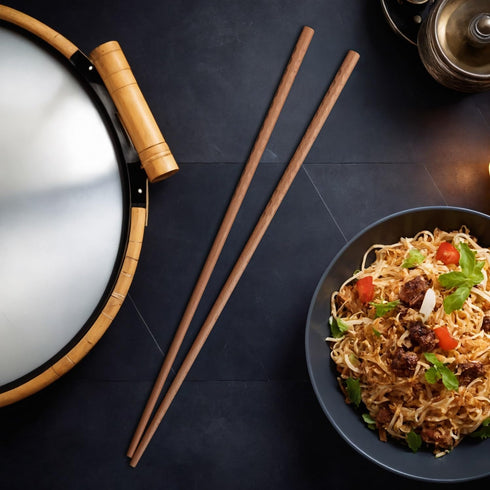 16.5 inches Cooking Chopsticks, 2 Pairs Extra Long Anti-Slip Chopstick, Reusable for Noodles Frying Hotpot Wooden Kitchen Chop Sticks...