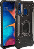 Compatible with Samsung Galaxy A20, Galaxy A50 - Aluminum Metal Hybrid Ring Stand Phone Case - ZY0 Black...