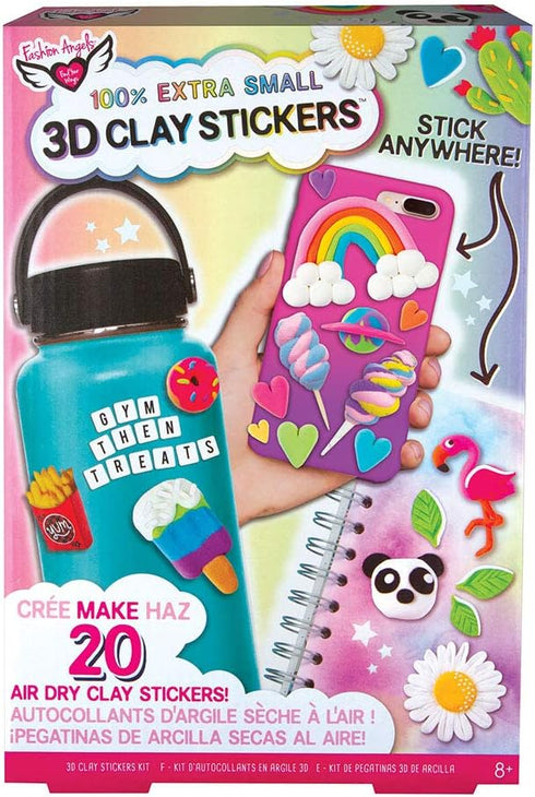 Fashion Angels 100% Extra Small Clay Sticker Kit 12529 Air Dry Clay Stickers, Decorate your Accessories Kit, Makes 20 Clay Stickers,multi...