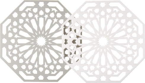 Mintrico Silicone Trivet Mat Pad for Hot Dishes Set of Two (White & Grey Octagon)…...
