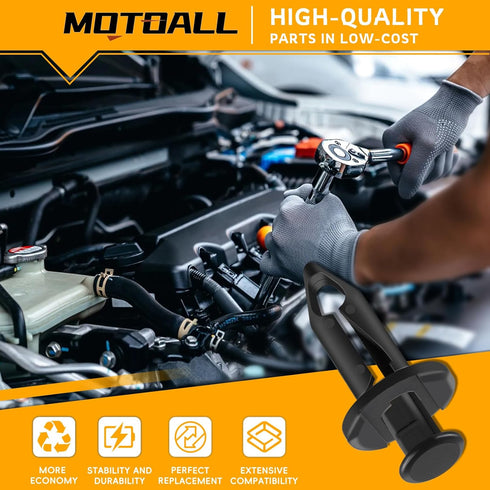 MOTOALL 100 x ATV Fender Clips Push Retainer Fasteners Fit Honda 90653-HC4-900 7661855...