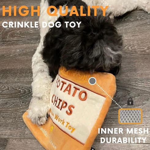 Interactive Dog Toys, Enrichment Snuffle Crinkle Treat Puzzle Toys for Boredom and Stimulating, Nose Work Potato Chips Dog Toy for Small, Medium a...