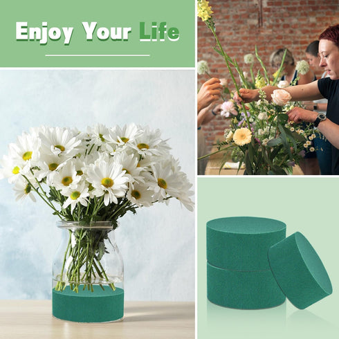 SupKing 8 Pcs Floral Foam Blocks 3.15" Round Green Wet Dry Flower Foam Florist Plant Foam for Fresh Artificial Flower Arrangements...