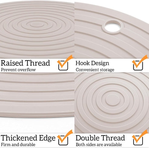 Ptlom 2 Pack Dog Food Mat Anti-Slip Dog Bowl Mats for Food and Water, Waterproof Dog Feeding Mat Prevent Messy Spills to Floor, Silicone Pet Place...