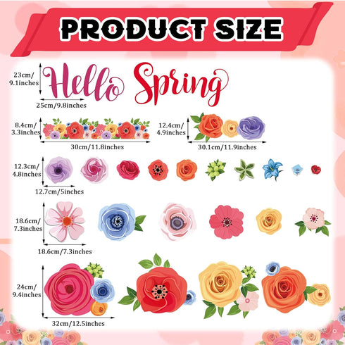 51 PCS Spring Bulletin Board for Classroom Wildflowers Bulletin Board Decorations Hello Spring Bulletin Board Cutouts Set Flowers Cutouts Spring F...