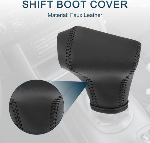 Gear Shift Knob Cover for Kia Rio 4 K2 Sportage Ql kx5 Optima K5 NIRO 2017 2018 2019 with Black Stitches Durable | Transmission Shifter Boot Lever...