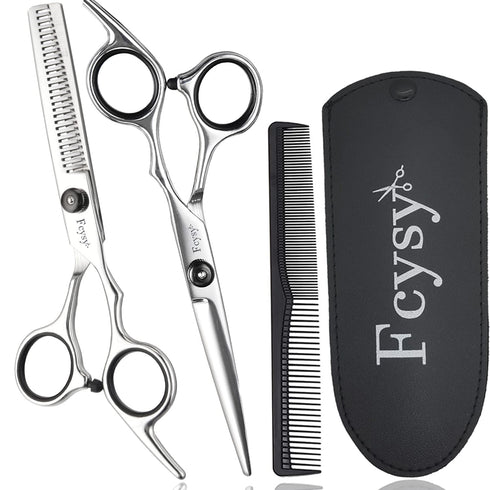 Hair Cutting Scissors Thinning Shears Kit, Fcysy Hair Scissors Set Professional Haircut Scissors Kit, Barber Shears Tijeras De Peluqueria Profesio...