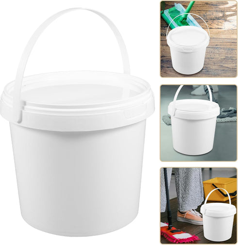 2pcs for Container Heavy Bucket All Toys Portable Household Pets Barrel Tub Kitchen Food Bucke Duty with Treasure Grade Lid Storage Buckets Cream ...
