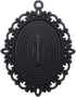 10pcs 30x40mm Black Oval Blank Bezel Pendant Trays Base Cabochon Settings Trays Pendant Blanks (M117)...