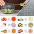 Ourokhome Manual Food Processor Vegetable Chopper, Portable Hand Pull String Garlic Mincer Onion Cutter for Veggies, Ginger, Fruits, Nuts, Herbs, ...