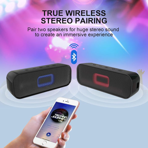 LFS Bluetooth Speakers, Portable Wireless Speaker, 20W Sound, 20H Playtime, IPX7 Waterproof Shower Speaker, Wireless Stereo Pairing Small Speaker ...