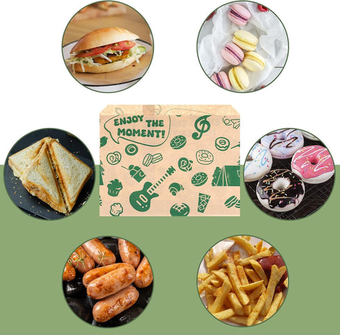 VGOODALL 50PCS Paper Sandwich Bags, Small Snack Bags 8.1x6.6inch Wax Paper Bags for Snack Sandwich Picnic...