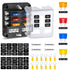 PSEQT Mini 6-Way Blade Fuse Block Box with Negative Bus ATC/ATO & Warning Indicator Waterproof Marine Automotive Standard Circuit Holder Panel for...