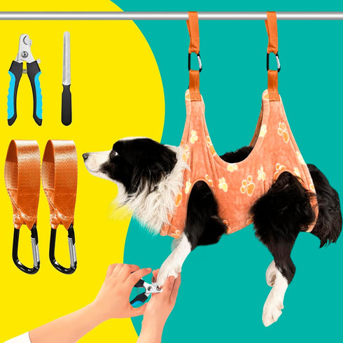 Dog Grooming Kit, Dog Grooming Supplies, Dog Grooming Hammock, Dog Grooming Harness, Dog Nail Clippers, Dog Nail Grinder, Hooks, Dog Hammock Kit f...