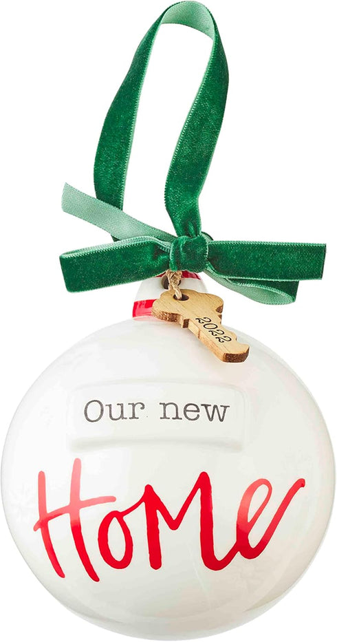 Mud Pie Ceramic Christmas Ball Ornament, New Home, 4.5" x 4"...