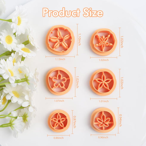 Puocaon Sand Dollar Clay Cutters - 6 Pcs Clay Cutters for Polymer Clay Jewelry, Ocean Animal Clay Cutters for Earrings, Sea Creature Polymer Clay ...