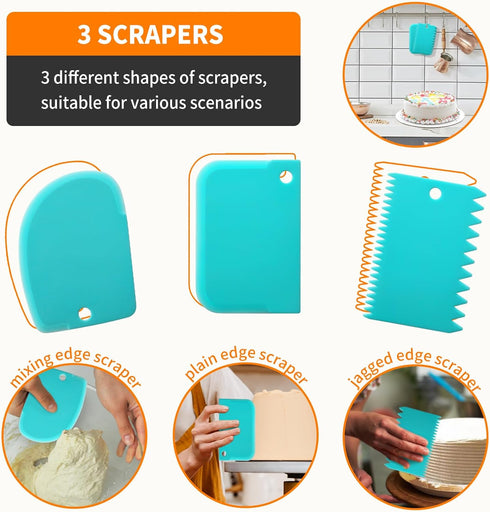 ALLTOP Piping Bags and Tips Set -Ultimate Cake Decorating Supplies Kit - Included 10Pcs Disposable Pastry Bags, 1 Reusable Silicone Bag, 1 Coupler...