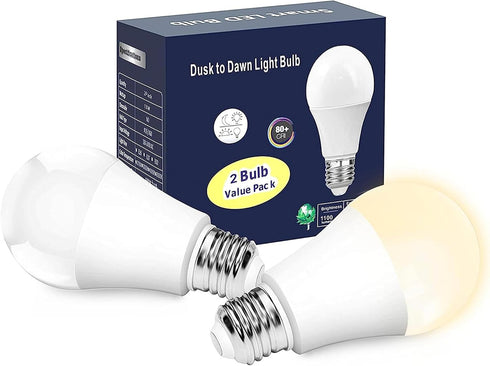 Dusk to Dawn LED Light Bulbs Outdoor, 13W Ultra Bright(100W Equivalent), 2700-Kelvin Soft White Lightbulb Built-in Photocell Sensor, Auto On/Off B...