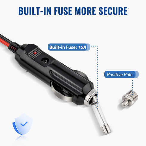 Anina DC 12V Car Charger for CB Mobile Radio Connector Replacement Power Cable with 15A Fuse for YAESU FT-7800R FT-7900R FT-8900R FT-2600 Kenwood ...