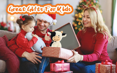 HWD 9.8'' Soft Cow Plush Dolls Stuffed Animals Toys Gifts for Kids, Toddler, Birthday, Valentines, Christmas (Sitting)...