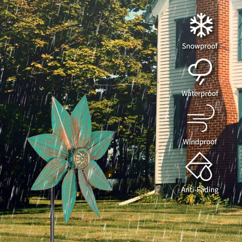 Pinwheels for Yard and Garden, 38 Inches Metal Kinetic Wind Spinner for Outdoor Garden Patio Yard Decor...