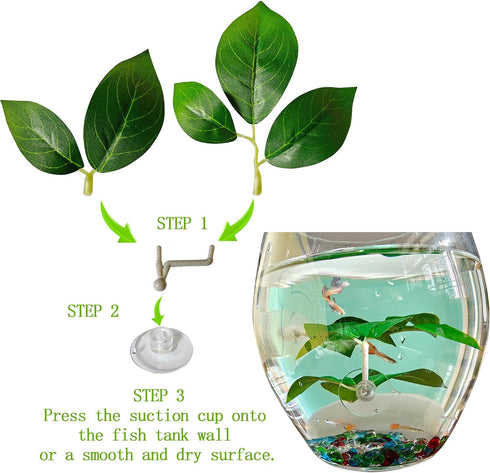 Fish Leaf Pad Fish Tank Accessories Aquarium Décor Simulating 3 pcs Adjustable Plastic Plants Betta Natural Habitat Playing Spawn Breed Rest Bed w...
