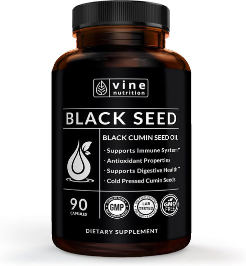 Black Seed Oil Capsules - Nigella Sativa - Immune Support Supplement Soft Gels - Cold Pressed Antioxidant Vegetarian Black Cumin Pills - 500 Milli...