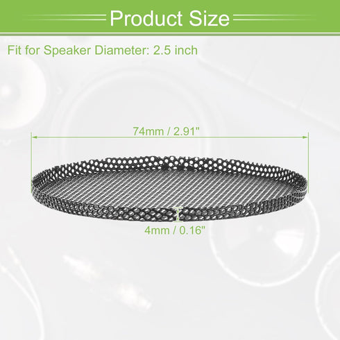 ACROPIX Universal 2.5 Inch Speaker Grills Mesh for Audio Subwoofer 74x4mm Grille without Frame Black - Pack of 4......