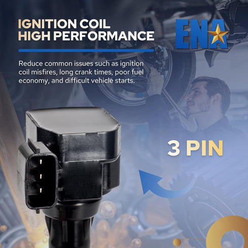 ENA Set of 1 Ignition Coil Pack Compatible with Nissan Infiniti Suzuki I35 QX4 Altima Frontier Maxima Murano NV1500 NV2500 NV3500 Quest 2002-2021 ...