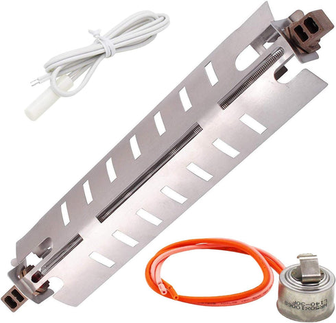 Siwdoy WR51X10055 Defrost Heater, WR55X10025 Temperature Sensor and WR50X10068 Defrost Thermostat Compatible with General Electric Hotpoint Refrigerators Replaces WR51X10030 AP3183311