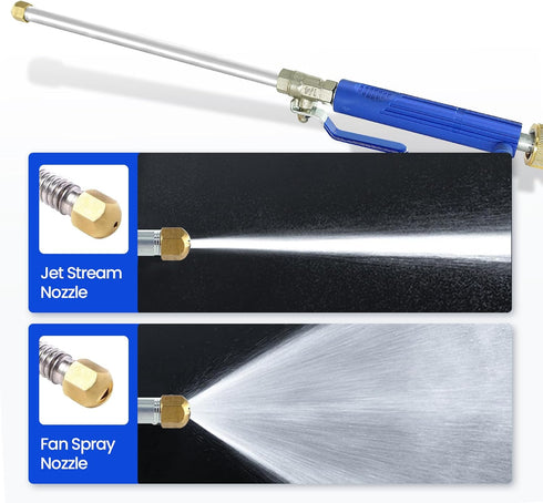 High Pressure Jet Nozzle, High Pressure Power Washer Wand, Watering Sprayer Cleaning Tool with 3 Different Nozzles and Quick Connectors, Hydro Jet...