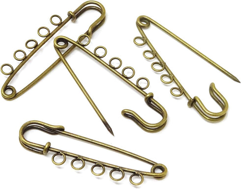 Honbay 10PCS 5.7cm/2.24inch Heavy Duty Safety Pins Brooch with 5 Holes for Blankets, Skirts, Kilts, Knitted Fabric, Crafts...