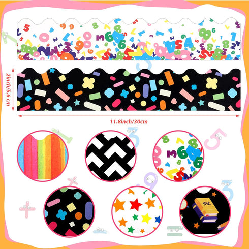 71 Feet Classroom Bulletin Board Borders Confetti Border School Decor Inspirational Quotes Bulletin Board Supplies Scalloped Bulletin Board Trim f...