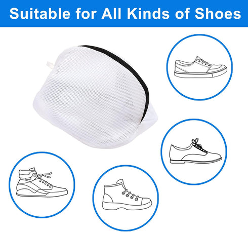 2Pcs Shoe Washing Bag for Washing Machine, LIOUCBD Mesh Laundry Bags for travel, Metal Zipper Wash Bag for Delicates, Shoe Dryer Bag for Sneakers ...