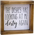 Lavender Inspired The Dishes are Looking at Me Dirty Again -Funny Kitchen Signs-Mini Farmhouse Framed Kitchen Decor-Tiered Tray Sign-Kitchen Count...