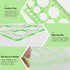 Giantree Circle Templates Measuring Ruler, 2Pcs Circle Stencil Geometry Ruler Geometric Drawing Stencil Ruler Digital Drawing Set for Office and S...