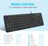 Perixx PERIBOARD-213U Wired Silent USB Scissor Keyboard - 14.45x4.76x0.70 Inches Compact Design with Number Pad - Black - US English (PB-213BUS-11...