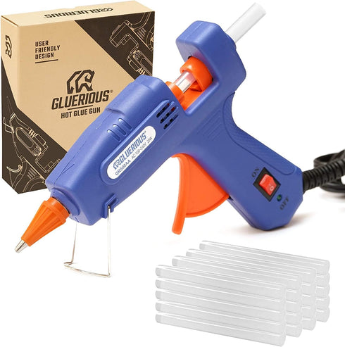 Mini Hot Glue Gun with 30 Glue Sticks for Crafts School DIY Arts Home Quick Repairs, 20W, Blue...