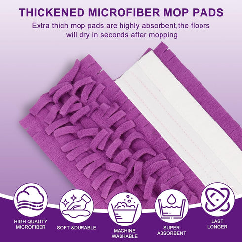 6 Pack Reusable Mop Pads Compatible with Swiffer Powermop, Papclean Power Mop Refills Microfiber Power Mop Mopping Pads for Powermop Multi-Surface...