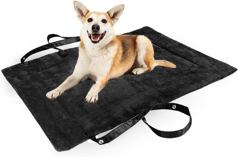 Reversible Waterproof Dog Bed Pad for Camping Travel, Portable Car Seat Pet Cushion Mat with Handles for Small Medium Dogs Cats, Indoor and Outdoo...