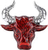 OX Head Brooch, Cattle Brooch Animal Brooches 1.8 X 2.0in Small and Charming Shape for Christmas(Silver horns)...