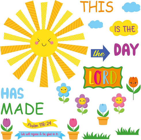 150 Pcs Religious Classroom Bulletin Board Sets Sunday School Lord Bulletin Board Inspired Christian Bulletin Board Set Spring Bulletin Board Cuto...