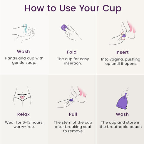 EcoBlossom Reusable Menstrual Cup Set - The Most Reliable Medical Grade Silicone Period Cups - Comfortably use for 12 Hours (Small & Large)...