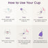 EcoBlossom Reusable Menstrual Cup Set - The Most Reliable Medical Grade Silicone Period Cups - Comfortably use for 12 Hours (Small & Large)...