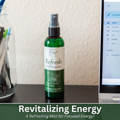 Refresh Aromatherapy Room Spray & Pillow Mist. Peppermint & Eucalyptus Essential Oil Spray, Linen Mist, Natural Car Air Freshener Bathroom Freshen...