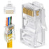 GTZ 100-Pack RJ45 Cat6 Pass Through Connectors - EZ to Crimp Modular Plug for Solid or Stranded UTP Network Cable - Male Ethernet Connector End...