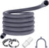 Universal Washing Machine Drain Hose Flexible Dishwasher Drain Hose Extension Kits Corrugated Washer Discharge Hose with 1 Extension Adapter and 2 Hose Clamps, U-Bend Hose Holder (6 ft)