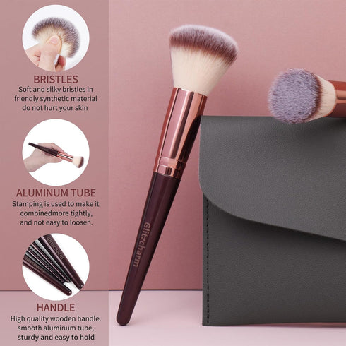 Travel Makeup Brush Set 18 Pcs Professional Makeup Brushes with Case & Makeup Remover Pads Premium Synthetic Travel Brush Set Eyeshadow Foundation...