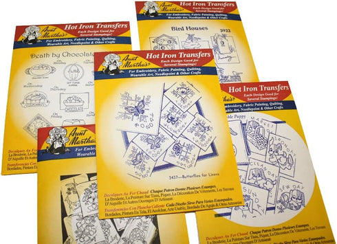 Aunt Martha's Iron On Transfer Patterns for Stitching, Embroidery or Fabric Painting, Days of the Week Patterns, Set of 5...