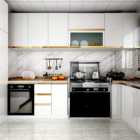 TANONE White Wallpaper Self Adhesive Wallpaper Vinyl 15.8"X196.7" Decorative Film Shiny Wallpaper for Cabinets Furniture Countertops (Big White)...